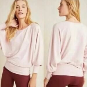 SATURDAY SUNDAY ANTHROPOLOGIE Women's M Shawna Hacci Dolman Ribbed Sweater Pink